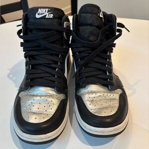 Nike Air High-Tops Black and Silver with Silver Toe.  Hard to Find.